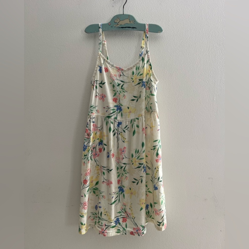 Old Navy Floral Slip Dress Girls S 6/7 Strapless Cotton Cottagecore GardenSummer